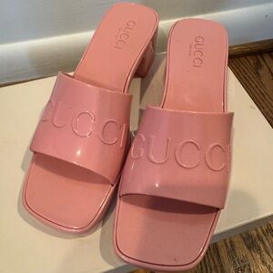 Gucci like Women's Pink Slide Sandals